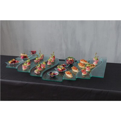 Блюдо стеклянное сервировочное Magistro «Авис», 7 ступеней, 40×76×8 см