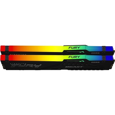 Память DDR5 2x32GB 4800MHz Kingston KF548C38BBAK2-64 Fury Beast RGB RTL Gaming PC5-38400 CL   106502