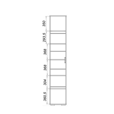 Пенал Сопрано, 402х464х2176, Анкор светлый