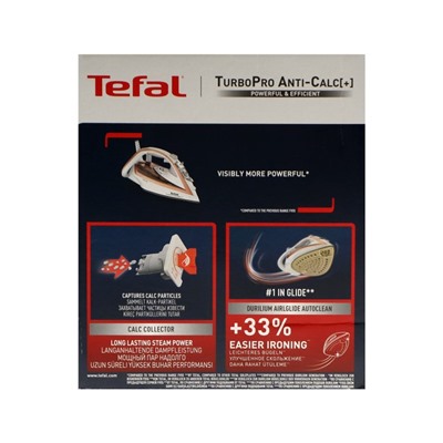 Утюг Tefal FV5697E1, 3000 Вт, керамическая подошва, 50 г/мин, 300 мл, бело-золотистый