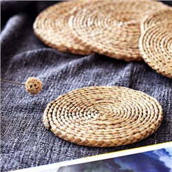 Плетеная из соломы подставка, круглый теплоизоляционный коврик для красивой сервировки. 😍😍😍😍😍😍