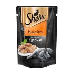 Влажный корм Sheba для кошек, кусочки индейки, 80 г