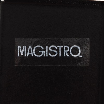 Блюдо фарфоровое для подачи с бамбуковой ручкой Magistro «Галактика», 30×20,5×2,3 см, цвет чёрный