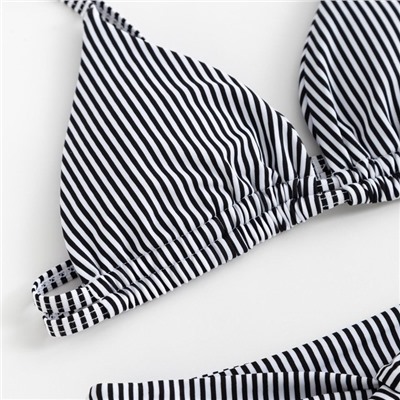 Купальник женский раздельный MINAKU "Stripe", размер 42, цвет черно-белый