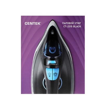 Утюг Centek CT-2315, 2600 Вт, керамическая подошва, 320 мл, чёрный