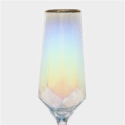 Набор бокалов из стекла для шампанского Magistro «Дарио», 180 мл, 7×27,5 см, 2 шт, цвет перламутровый