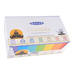 Satya-15-BL Блок благовоний Premium 7 Chakra (7 чакр премиум) 12 упаковок по 15 грамм