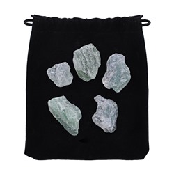 STK002-05 Набор из 5 натуральных камней в мешочке, нефрит