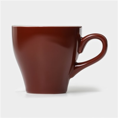 Кофейная пара фарфоровая Magistro Coffee time, 2 предмета: чашка 280 мл, блюдце d=15,5 см, цвет коричневый