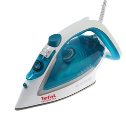 Утюг Tefal FV5718E0, 2500 Вт, керамическая подошва, 45 г/мин, 270 мл, бело-бирюзовый