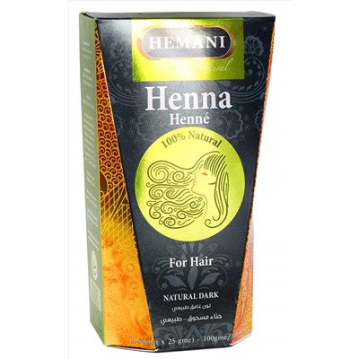 Хна для волос - Черная - Hemani Black Henna, 4*25 гр