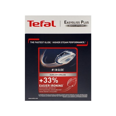 Утюг Tefal FV5736E0, 2500 Вт, эмалированная подошва, 45 г/мин, 270 мл, бело-синий