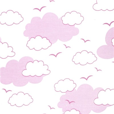 Бортик в кроватку «Облака», размер 120×35 см-2 шт, 60×35 см-2 шт, розовый