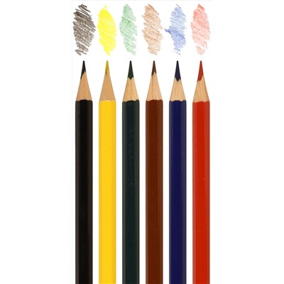 Набор цветных карандашей 6 цветов. МЕДВЕЖАТА,  шестигранные