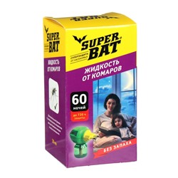 Дополнительный флакон-жидкость от комаров "SuperBAT", 60 ночей, флакон, 45 мл