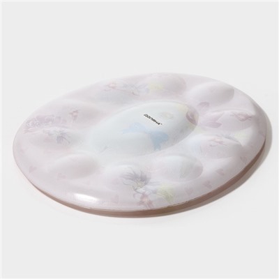 Подставка стеклянная для яиц Доляна «Цветочный зайка», 10 ячеек, 24×20,6 см, цвет розовый