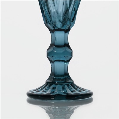 Бокал из стекла для шампанского Magistro «Круиз», 160 мл, 7×20 см, цвет синий