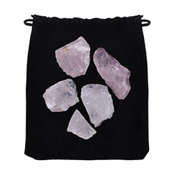 STK002-02 Набор из 5 натуральных камней в мешочке, розовый кварц