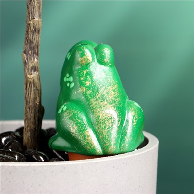 Ороситель для комнатных и садовых растений "Лягушка" Кунгурская керамика, 50мл, 4см, зелёный