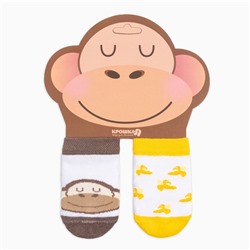 Набор носков Крошка Я "Monkey", 2 пары, 10-12 см