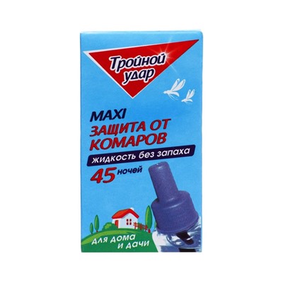 Дополнительный флакон-жидкость от комаров "Домовой Прошка", Тройной Удар, 45 ночей, 30 мл