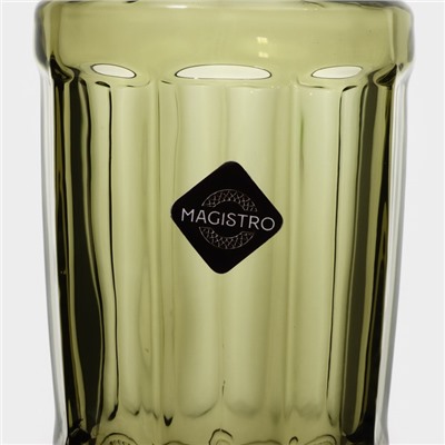 Набор бокалов из стекла для шампанского Magistro «Ла-Манш», 160 мл, 7×20 см, 2 шт, цвет зелёный