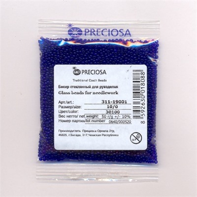 Бисер "Preciosa" 50 г, 311-19001-10/0-30100