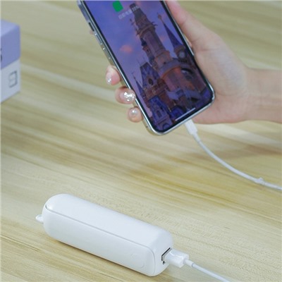 Портативный вентилятор FS08, функция Power bank 1200 мАч, 2 режима, USB, складной, белый