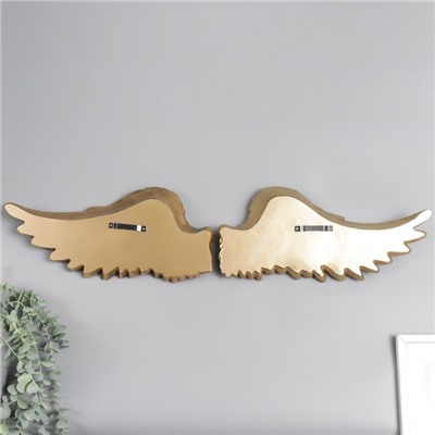 Сувенир полистоун настенный декор "Золотые крылья" набор 2 шт  размер крыла 18х41х6 см