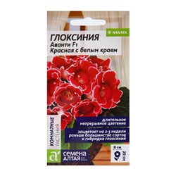 Семена комнатных цветов Глоксиния Аванти "Красная с белым краем", 8 шт.