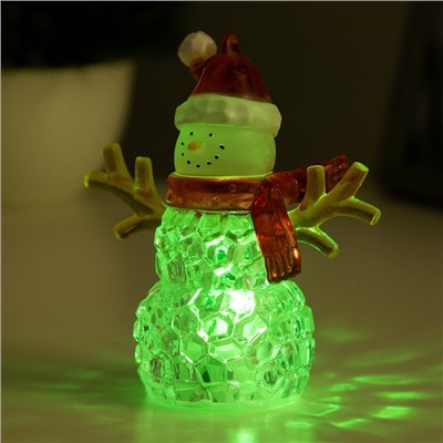 Ночник "Снеговик" LED 1Вт RGB 3хLR44 прозрачный 8х8х10см RISALUX