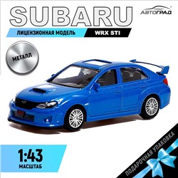 Машина металлическая SUBARU WRX STI, 1:43, цвет синий