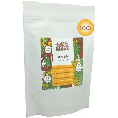 Амла, порошок для волос и тела (Amla Hair Powder), Indibird, 100г/1кг