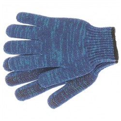 Перчатки, х/б, вязка класс 7, с ПВХ покрытием, усиленные, синие, Сибртех