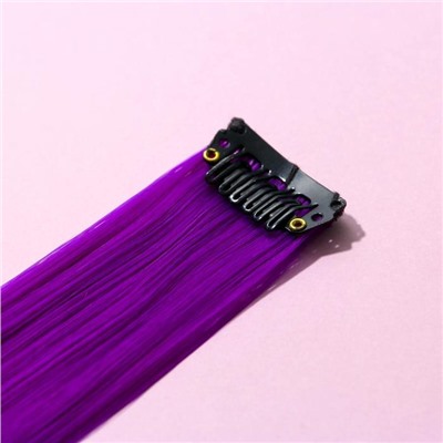 Цветная прядь для волос на заколке «отПАНДного нового года», длина 50 см.
