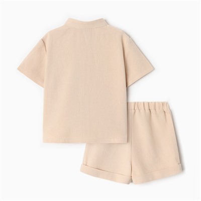 Комплект для мальчика (рубашка, шорты) MINAKU, цвет бежевый, рост 86-92