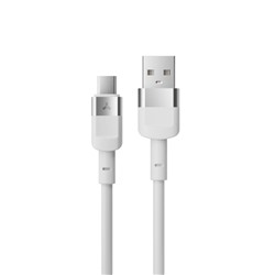 Кабель Accesstyle AM24-T100, microUSB - USB, 2.4 А, TPU, быстрая зарядка, 1 м, белый