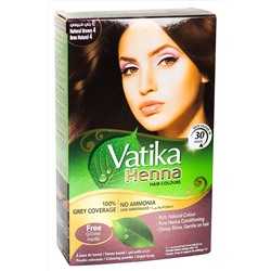 Хна для волос - Естественный коричневый цвет - Vatika Natural Brown henna, 6*10 гр