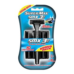 Super-Max SMX 3 Многоразовый станок+10 сменных картриджей с тройным лезвием (AT493) Т 5105