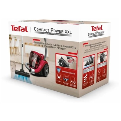 Пылесос Tefal TW4853EA, 550 Вт, 2.5 л, чёрный/красный