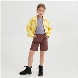 Шорты для девочки MINAKU: Casual collection KIDS цвет шоколадный, рост 104