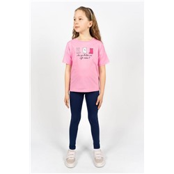 Комплект для девочки 41103 (футболка_лосины) (С.розовый/синий)