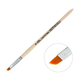 Кисть для рисования, Синтетика Наклонная № 6 (ширина обоймы 6 мм; длина волоса 6/8 мм), деревянная ручка, Calligrata