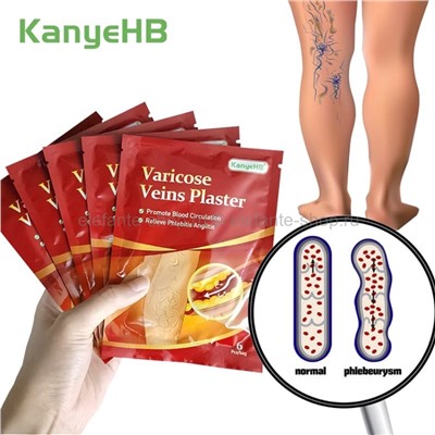 Антиварикозные пластыри KanyeHB Varicose Veins Plaster 6 шт (106)