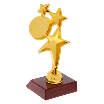 Наградная фигура под нанесение «Три звезды», подставка пластик красная, 6,8 х 15,3 см