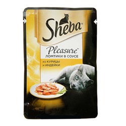 Влажный корм Sheba Pleasure для кошек, курица/индейка, пауч, 85 г