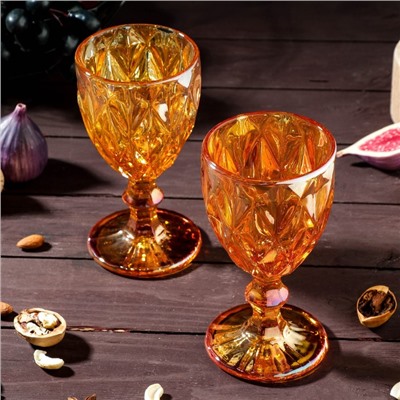 Набор бокалов из стекла Magistro «Круиз», 250 мл, 2 шт, цвет янтарный