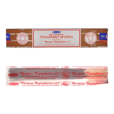 Satya-15-UP Аромапалочки Fragrant Myrrh (Благоухающая мирра) 1 упаковка 15 грамм