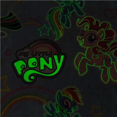 Постельное бельё 1,5 сп Neon Series "Rainbow vibes" My Little Pony 143*215 см, 150*214 см, 50*70 см -1 шт, светится в темноте