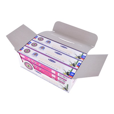 Satya-15-BL Блок благовоний Premium Meditation (Медитация премиум) 12 упаковок по 15 грамм